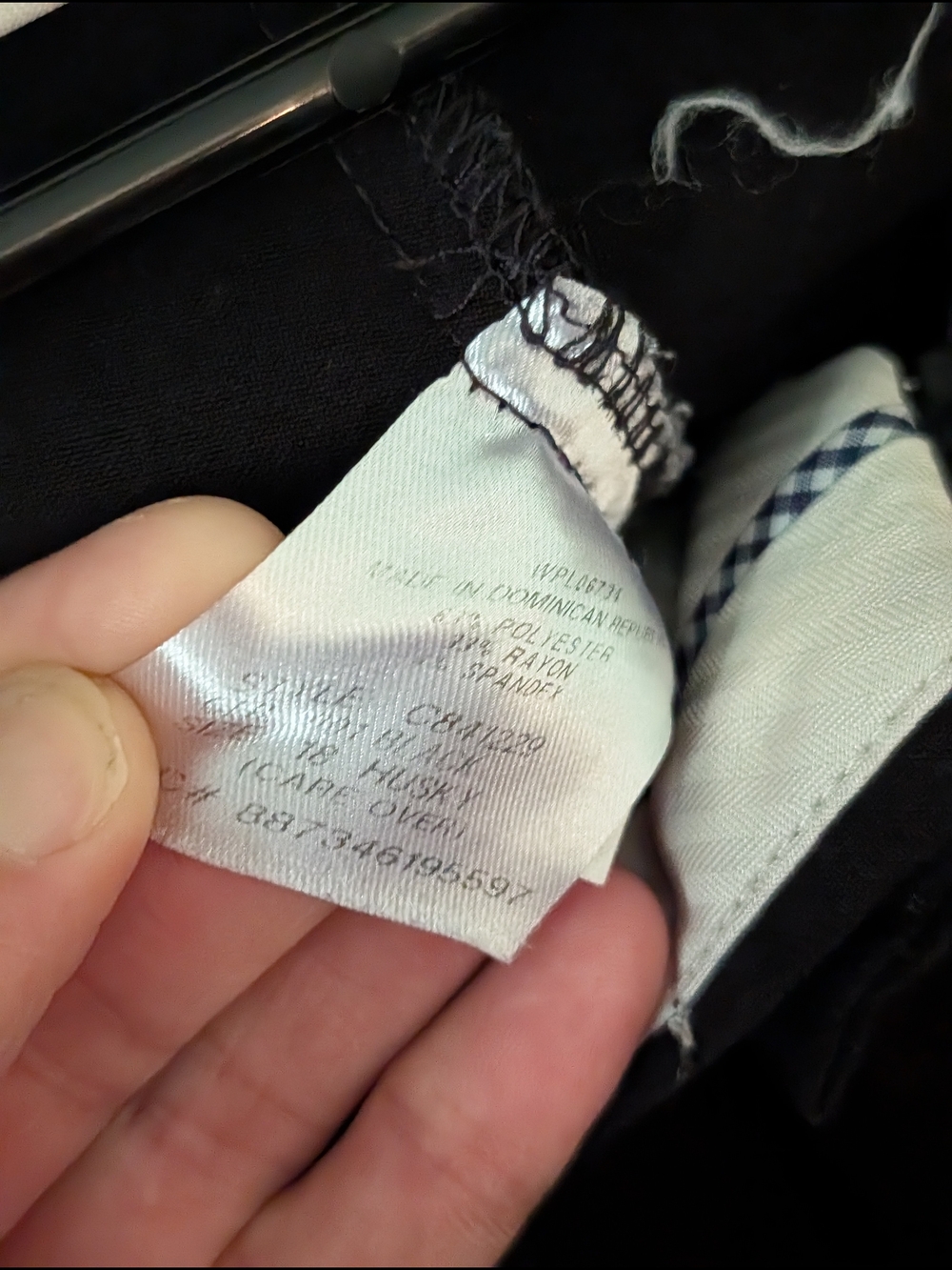 Chaps Men’s Dress Pants in Black with White Trim